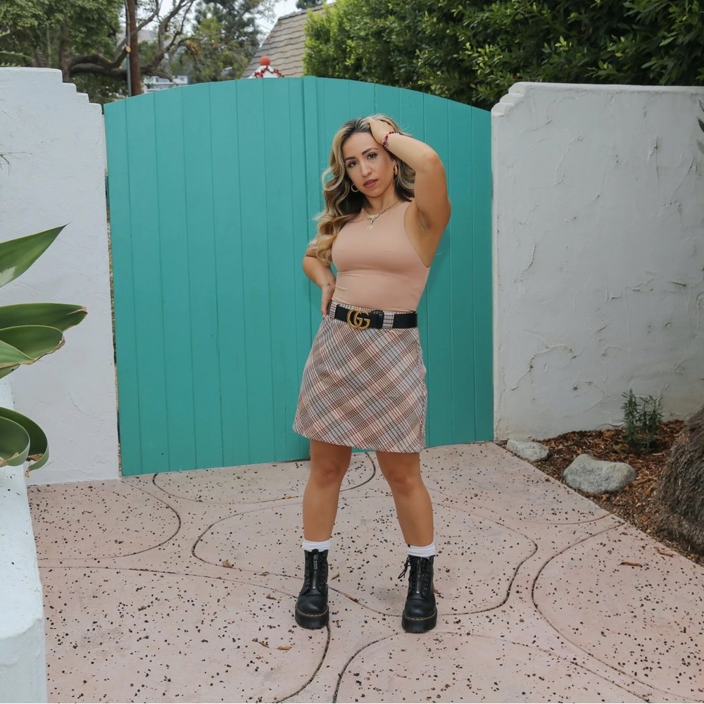 Plaid A-Line Mini Skirt